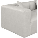 Meridian Cube Cream Vegan Leather Modular Sofa IMAGE 6