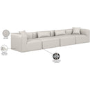 Meridian Cube Cream Vegan Leather Modular Sofa IMAGE 9