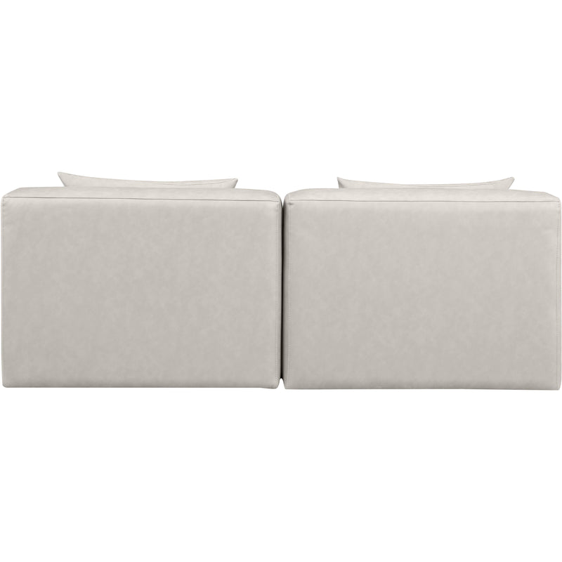 Meridian Cube Cream Vegan Leather Modular Sofa IMAGE 3