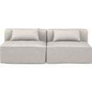 Meridian Cube Cream Vegan Leather Modular Sofa IMAGE 4