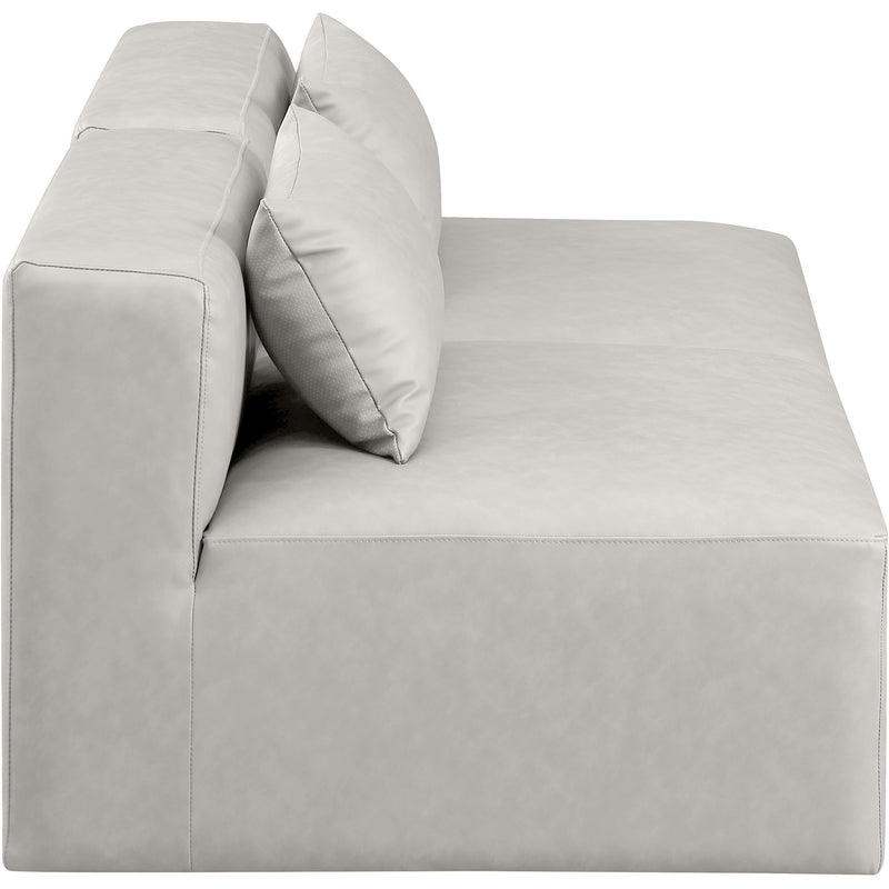 Meridian Cube Cream Vegan Leather Modular Sofa IMAGE 5