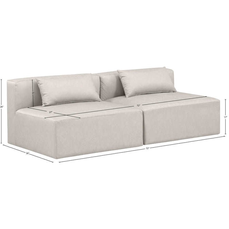 Meridian Cube Cream Vegan Leather Modular Sofa IMAGE 8