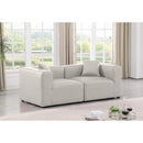 Meridian Cube Cream Vegan Leather Modular Sofa IMAGE 2