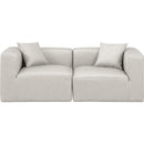 Meridian Cube Cream Vegan Leather Modular Sofa IMAGE 4