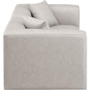 Meridian Cube Cream Vegan Leather Modular Sofa IMAGE 5