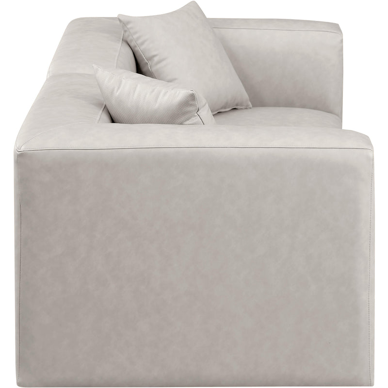 Meridian Cube Cream Vegan Leather Modular Sofa IMAGE 5