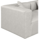 Meridian Cube Cream Vegan Leather Modular Sofa IMAGE 6