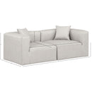 Meridian Cube Cream Vegan Leather Modular Sofa IMAGE 9