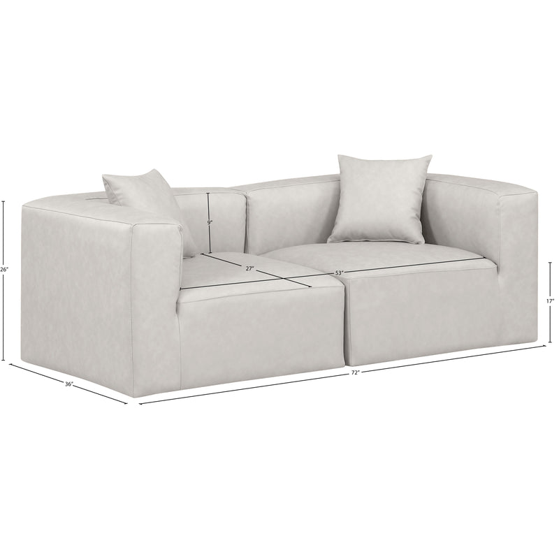 Meridian Cube Cream Vegan Leather Modular Sofa IMAGE 9