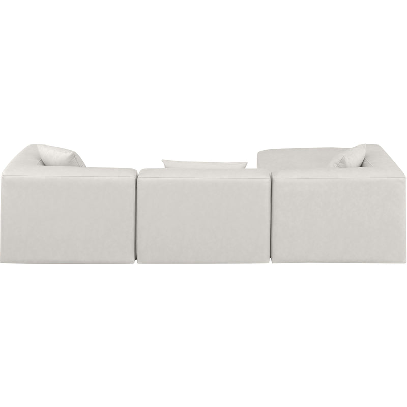 Meridian Cube Cream Vegan Leather Modular Sectional IMAGE 3
