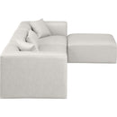 Meridian Cube Cream Vegan Leather Modular Sectional IMAGE 5