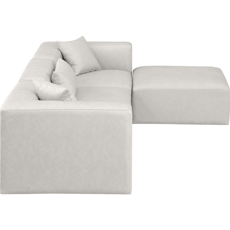 Meridian Cube Cream Vegan Leather Modular Sectional IMAGE 5