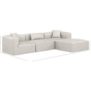 Meridian Cube Cream Vegan Leather Modular Sectional IMAGE 9