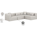 Meridian Cube Cream Vegan Leather Modular Sectional IMAGE 10