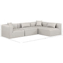 Meridian Cube Cream Vegan Leather Modular Sectional IMAGE 11