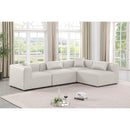 Meridian Cube Cream Vegan Leather Modular Sectional IMAGE 2