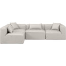 Meridian Cube Cream Vegan Leather Modular Sectional IMAGE 4