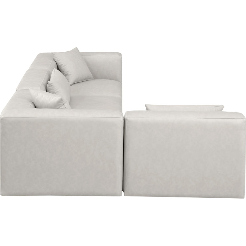 Meridian Cube Cream Vegan Leather Modular Sectional IMAGE 5