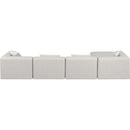 Meridian Cube Cream Vegan Leather Modular Sectional IMAGE 3