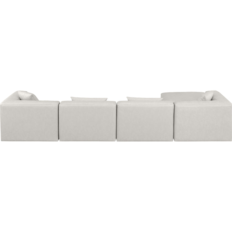 Meridian Cube Cream Vegan Leather Modular Sectional IMAGE 3