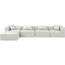 Meridian Cube Cream Vegan Leather Modular Sectional IMAGE 4