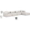 Meridian Cube Cream Vegan Leather Modular Sectional IMAGE 8