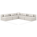 Meridian Cube Cream Vegan Leather Modular Sectional IMAGE 10