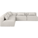 Meridian Cube Cream Vegan Leather Modular Sectional IMAGE 4