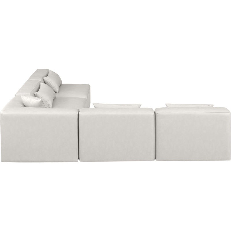 Meridian Cube Cream Vegan Leather Modular Sectional IMAGE 5
