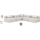 Meridian Cube Cream Vegan Leather Modular Sectional IMAGE 9