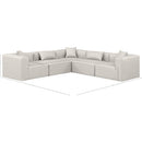 Meridian Cube Cream Vegan Leather Modular Sectional IMAGE 11