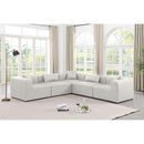 Meridian Cube Cream Vegan Leather Modular Sectional IMAGE 2
