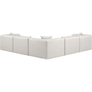 Meridian Cube Cream Vegan Leather Modular Sectional IMAGE 3