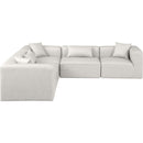 Meridian Cube Cream Vegan Leather Modular Sectional IMAGE 4