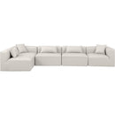 Meridian Cube Cream Vegan Leather Modular Sectional IMAGE 4