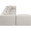 Meridian Cube Cream Vegan Leather Modular Sectional IMAGE 5