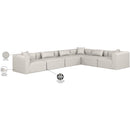 Meridian Cube Cream Vegan Leather Modular Sectional IMAGE 9