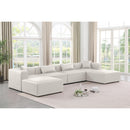 Meridian Cube Cream Vegan Leather Modular Sectional IMAGE 2