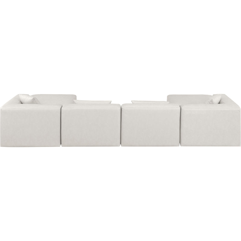 Meridian Cube Cream Vegan Leather Modular Sectional IMAGE 3