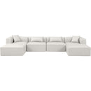 Meridian Cube Cream Vegan Leather Modular Sectional IMAGE 4