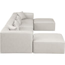 Meridian Cube Cream Vegan Leather Modular Sectional IMAGE 5
