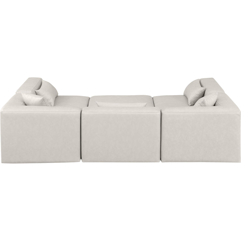 Meridian Cube Cream Vegan Leather Modular Sectional IMAGE 3