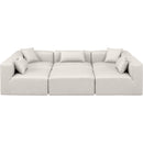 Meridian Cube Cream Vegan Leather Modular Sectional IMAGE 4