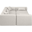 Meridian Cube Cream Vegan Leather Modular Sectional IMAGE 5