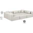 Meridian Cube Cream Vegan Leather Modular Sectional IMAGE 8