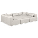 Meridian Cube Cream Vegan Leather Modular Sectional IMAGE 9