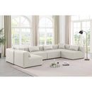 Meridian Cube Cream Vegan Leather Modular Sectional IMAGE 2