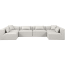 Meridian Cube Cream Vegan Leather Modular Sectional IMAGE 4