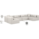 Meridian Cube Cream Vegan Leather Modular Sectional IMAGE 8