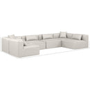 Meridian Cube Cream Vegan Leather Modular Sectional IMAGE 9
